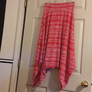 Coral and white maxi skirt!